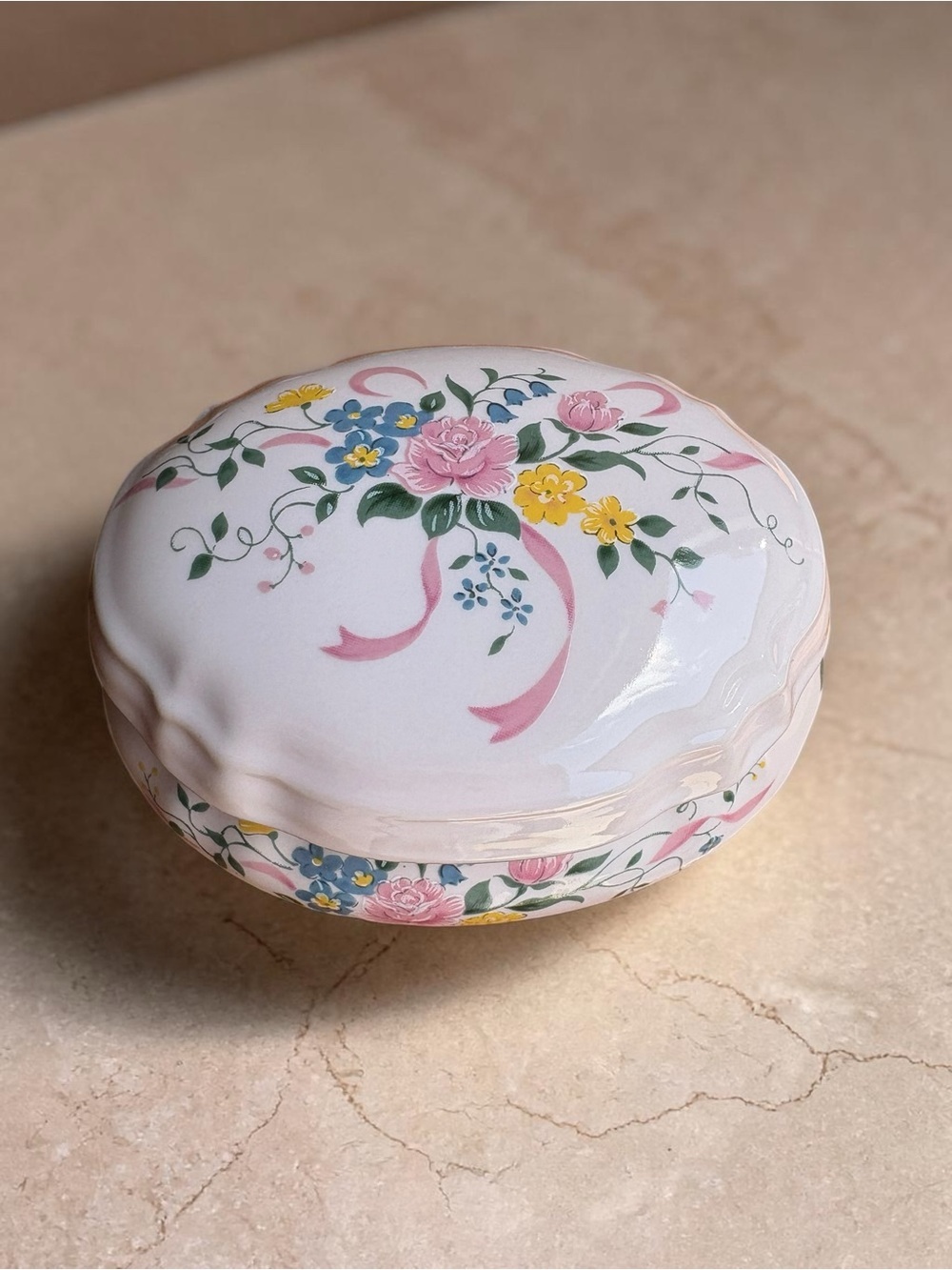 VTG Heritage House Porcelain Trinket Dish Music Box “Some Enchanting Evening”